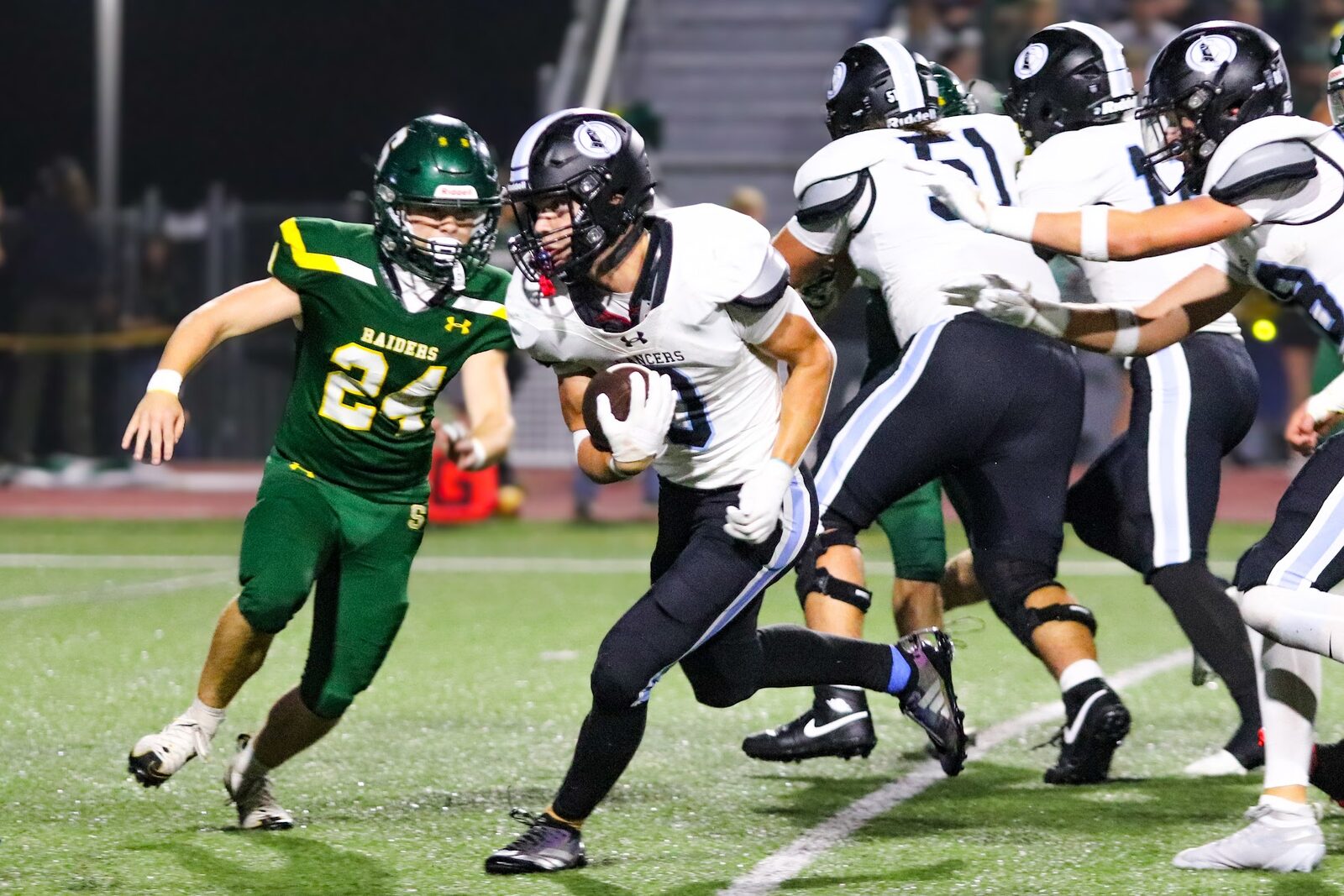 SME @ SM South — Lancer ball carrier cuts past a South defender