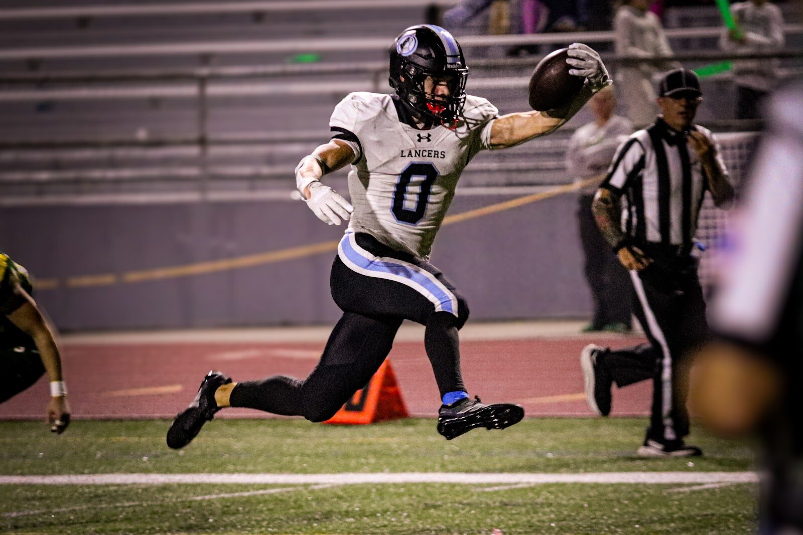 SME @ SM South — #0 stretches the ball out for the end zone